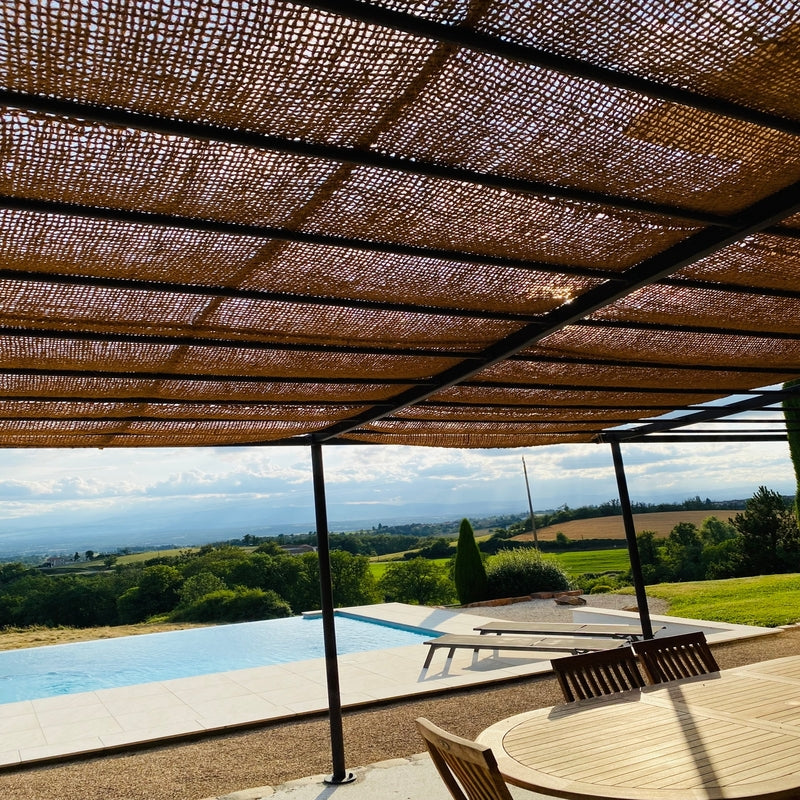 Toile d'ombrage en fibre de coco pour pergola