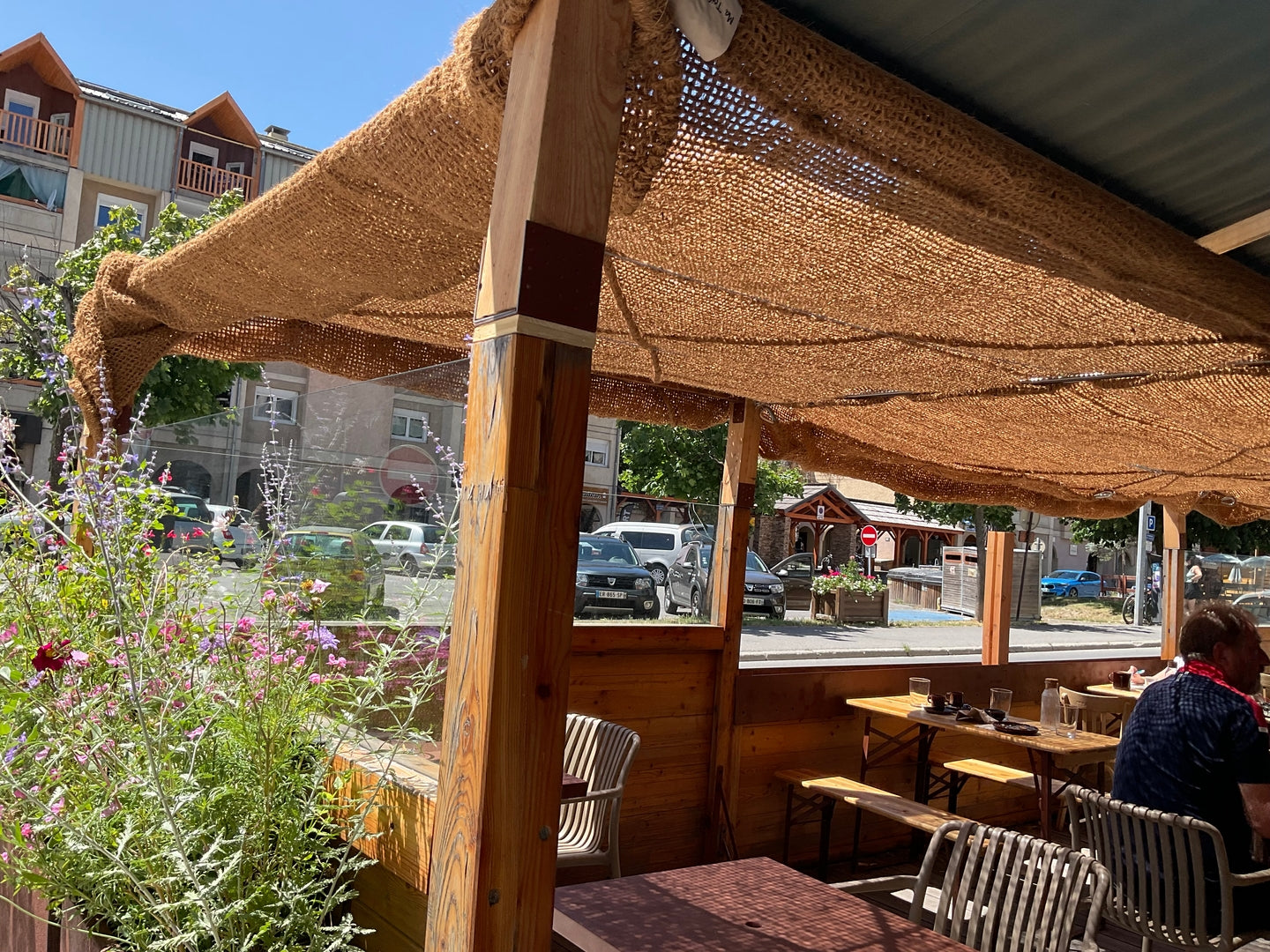 toile de coco sur pergola