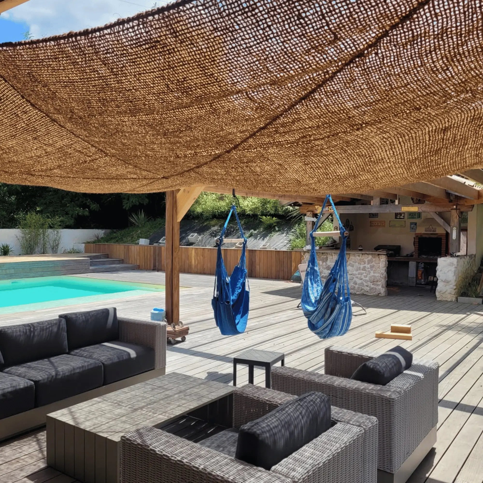 toile de coco pergola bois