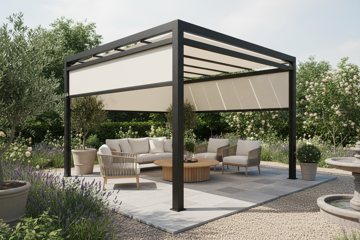 Pergola à toile enroulable ou rétractable