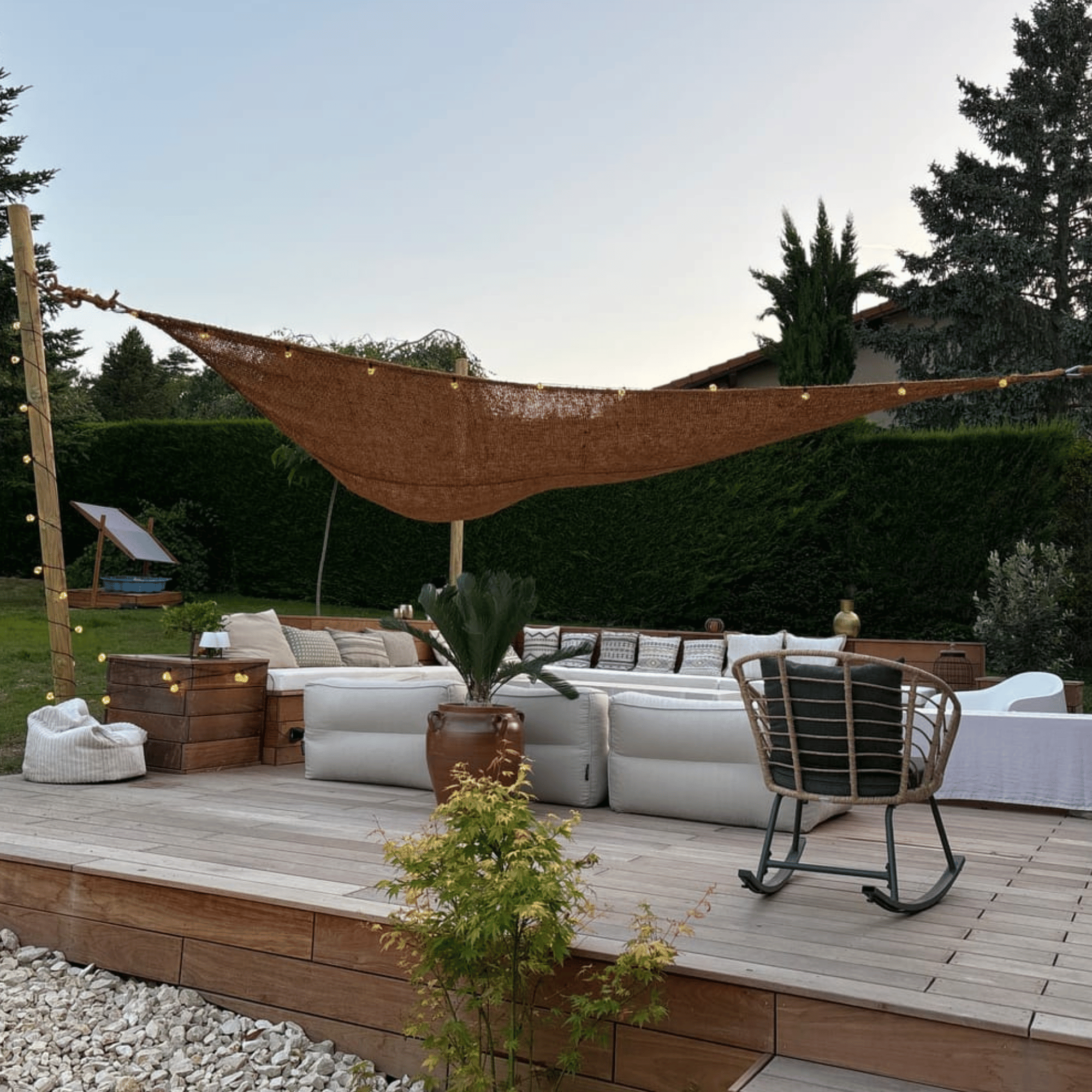 voile d'ombrage en fibre de coco 